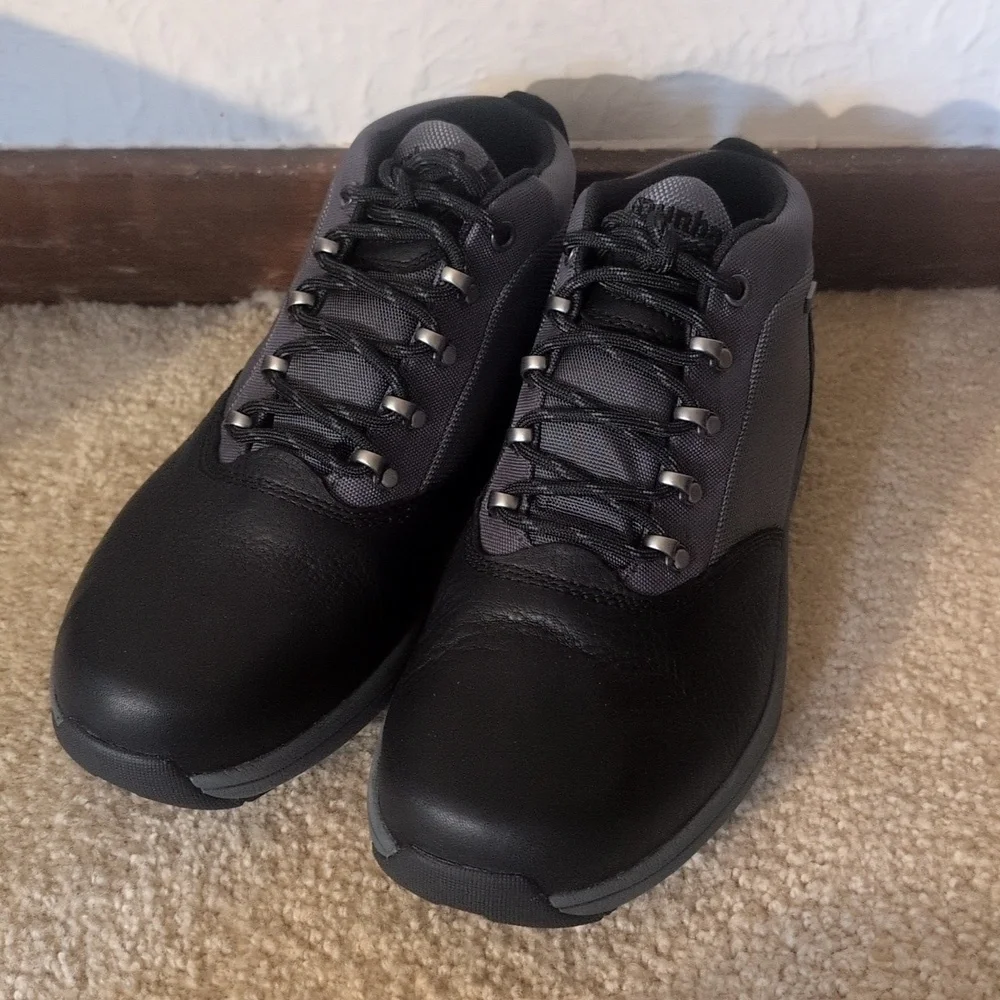 New Dunham Men's Sutton Plaintoe Boot Mid Calf, Black/Grey Size 7.5
